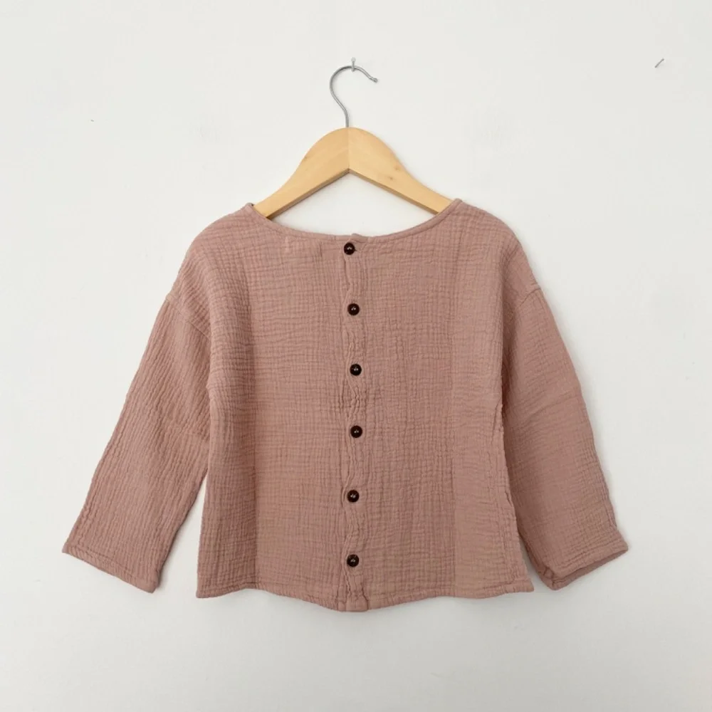 SOLD-The simple folk button back top - Picture 4 of 4